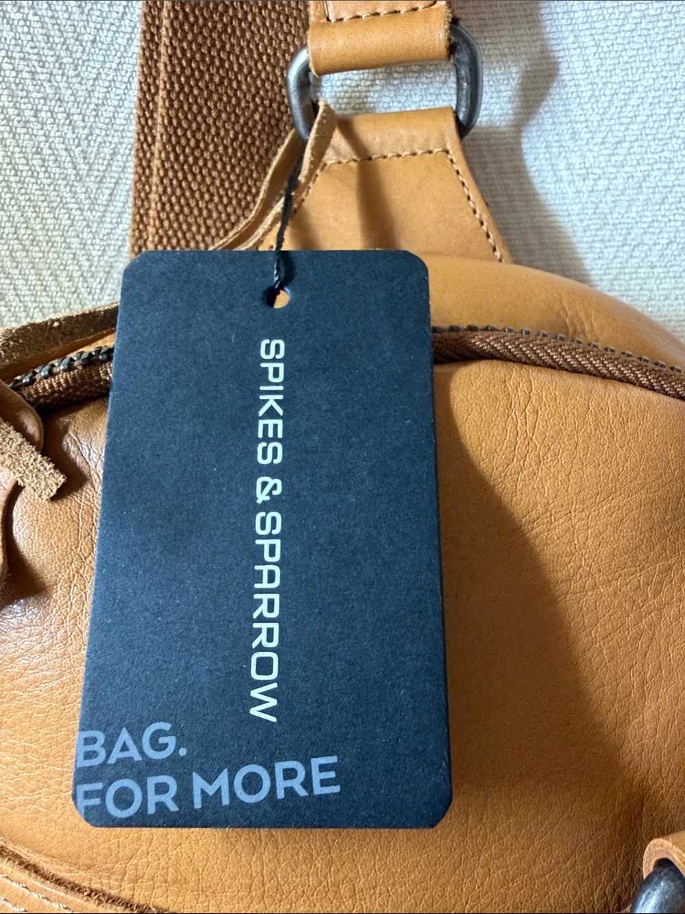 Spikes & Sparrow Tan Leather Crossbody Sling Bag - Picture 2 of 14